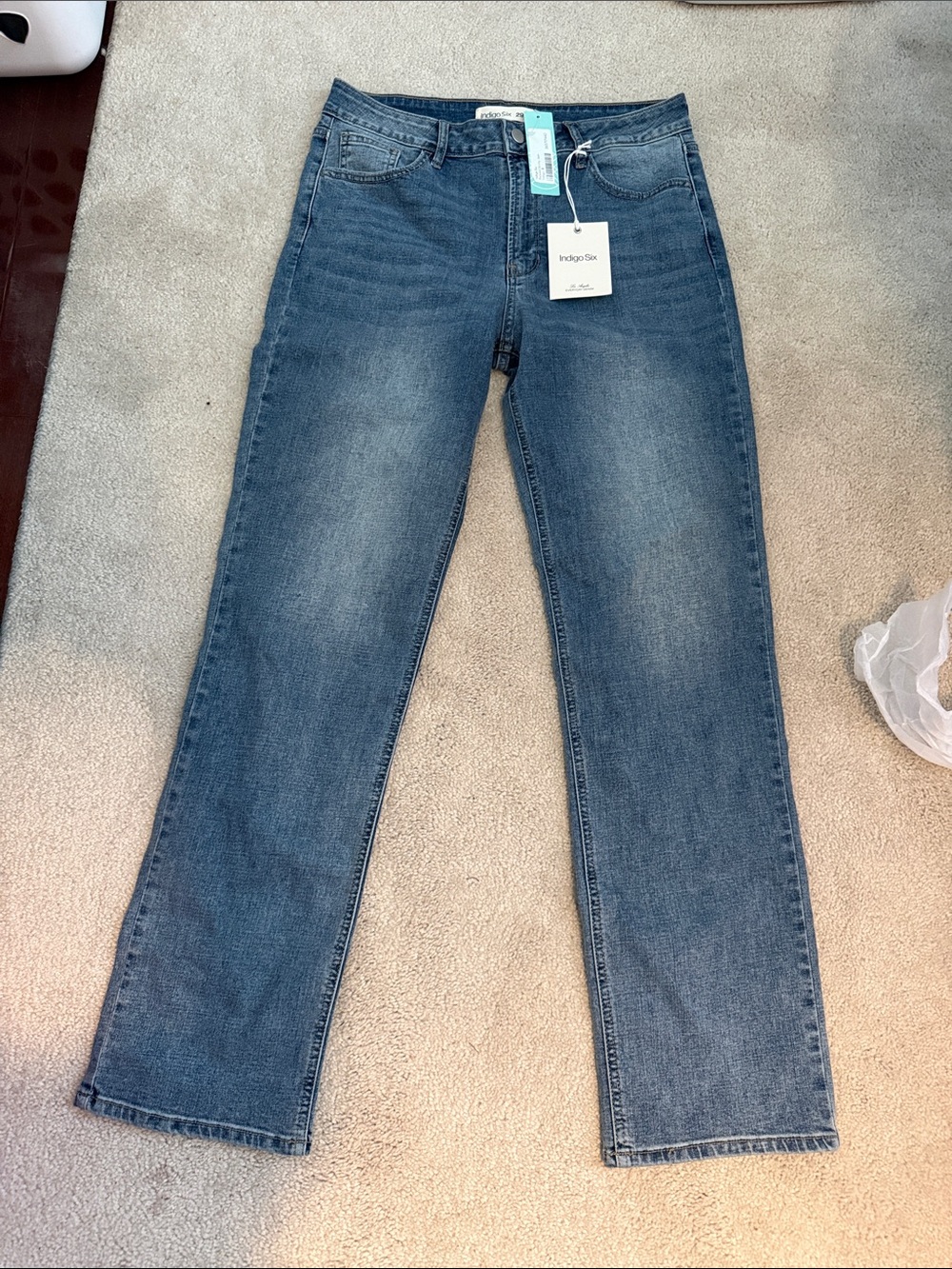 Indigo six relaxed skinny Jean size 8 NWT